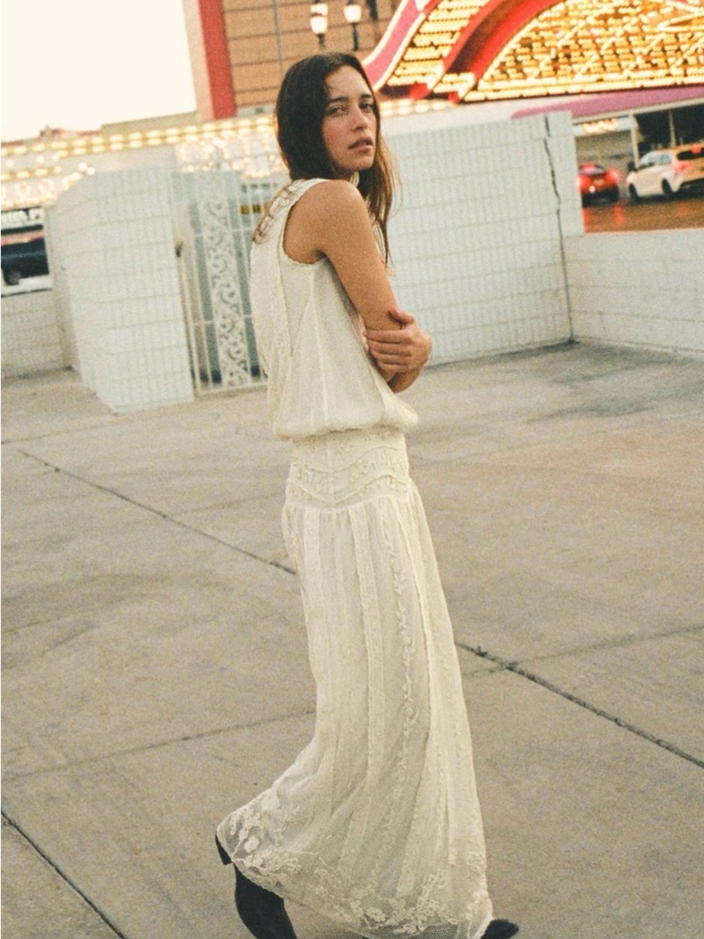 NWT Zara ivory lace crochet embroidered maxi beaded long dress retail $399 - Picture 2 of 8